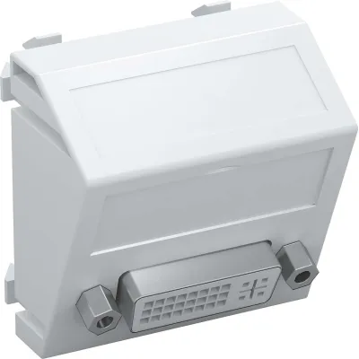 OBO Bettermann Multimediaträger MTS-DVI S RW1 | DVI-D Buchse | Schraubanschluss | 45x45 mm | Kunststoff | reinweiß