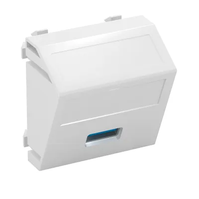 OBO Bettermann Multimediaträger MTS-U3A S RW1 | USB 3.0 Typ A | 45x45 mm | Beschriftungsfeld | Kunststoff | reinweiß