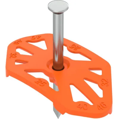 OBO BETTERMANN Nagelschelle Nagel-Fix 2.0 40 | Doppelschelle | 46x25x40 mm | Kunststoff | verzinkter Stahlnagel | orange
