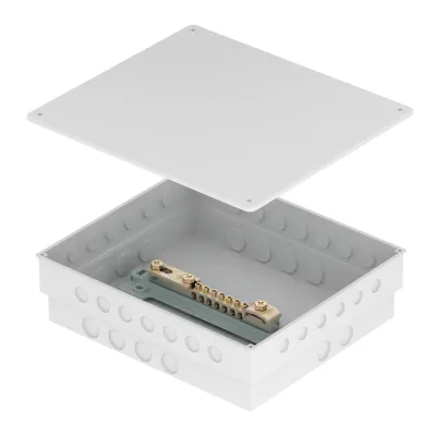 OBO BETTERMANN Potentialausgleichsschiene 1809 UP | 7x25mm² | Messing | Stahl | 1x Rundleiter | 1x Flachleiter