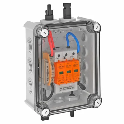 OBO Bettermann PV-Kombiableiter VG-BC900S1 | Typ 1+2 Überspannungsschutz | MC4 | 1x1 String | 900V DC | IP66 | lichtgrau