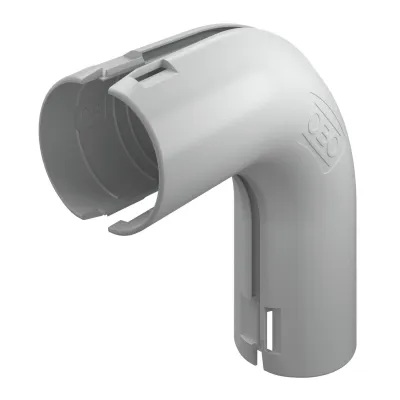 OBO Bettermann Quick-Pipe-Bogen 3000 BMS M32 2154058 | 90 Grad Winkel | Ø32mm | Kunststoff | halogenfrei | lichtgrau