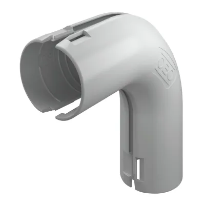 OBO Bettermann Quick-Pipe-Bogen 3000 BMS M32 2154058 | 90 Grad Winkel | Ø32mm | Kunststoff | halogenfrei | lichtgrau