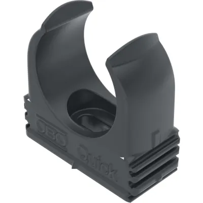 OBO Bettermann Rohrschelle 2955 M25 SW 2149567 | Quick-Schelle für 25 mm Rohr | Kunststoff | anreihbar | schwarz