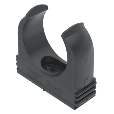 OBO Bettermann Rohrschelle 2955 M32 SW | Quick-Schelle für Stahlpanzerrohr Ø32mm | Kunststoff | tiefschwarz