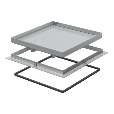OBO BETTERMANN Rahmenkassette RK SL2 V2 40 | Edelstahl | 282x282mm | 40mm Höhe | für Unterflurdosen