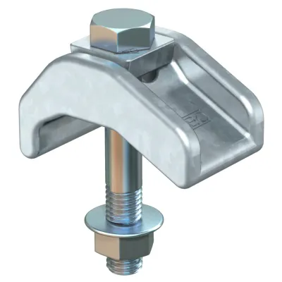 OBO Bettermann Spannklaue TKS-S-30 FTK LGR | Schraubklemme Stahl | Bruchlast 21000 N | für Flansch 20 mm