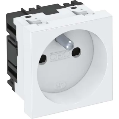 OBO BETT. Steckdose, 1-fach 250V,10/16A, RAL9010 STD-F0 RW1
