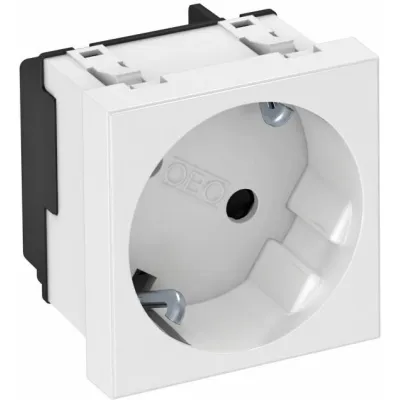 OBO Bettermann Steckdose 1-fach STD-D3S RW1 | SCHUKO 33° | Berührungsschutz | Steckklemme | 16A 250V | RAL9010