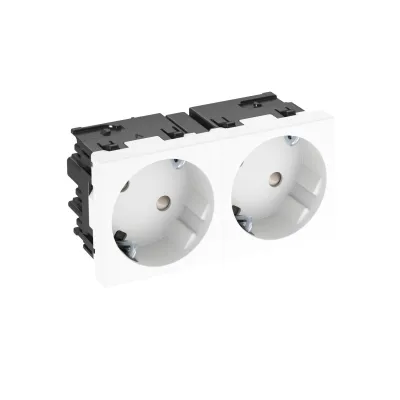 OBO Bettermann Steckdose 2-fach STD-D3SC RW2 | 33° verdreht | erhöhter Berührungsschutz | reinweiß