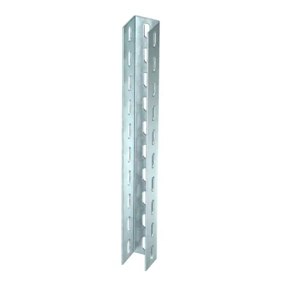 OBO Bettermann U-Stiel US 5 100 FT 6340962 | U-Profilschiene 1000x50x50 mm | 3-seitig gelocht | Stahl feuerverzinkt
