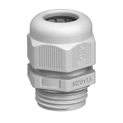 OBO Bettermann Kabelverschraubung V-TEC VM20 SGR 2022847 | M20 x 1,5 | IP68 | Polyamid | 6-13mm | silbergrau RAL7001