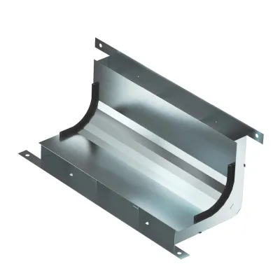 OBO BETTERMANN Vertikalkrümmer KV3 35028-2 | 3-zügig | 350x28mm | Stahl verzinkt | für estrichüberdeckten Unterflurkanal