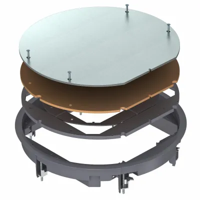 OBO Bettermann Zugdoseneinsatz ZESR9-2 | rund | Unterflurkanal | Kunststoff | 304 mm | eisengrau RAL 7011