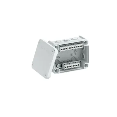 OBO Bettermann Kabelabzweigkasten T 100 KL 2007436 | IP66 | 151x117x67 mm | 10qmm | Klemmleiste | Kunststoff | lichtgrau