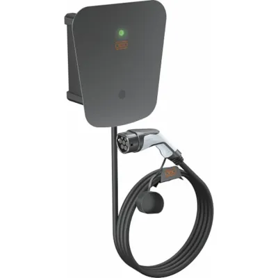 OBO Bettermann Wallbox | WB AC BL 6570020 | Elektroauto Ladestation Typ 2 | 11kW | 5m Kabel | IP66 | schwarz