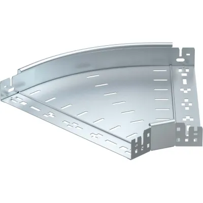 OBO Bettermann Bogen 45° RBM 45 640 FS 6041048 | Kabelrinne 60x400 mm | Stahl bandverzinkt | integrierter Verbinder