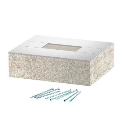 BETTERMANN Endstück BSKD09-E0506 | für PYROLINE Con D BSKD09-K0506 | Glasfaserleichtbeton | 140x113 mm | grau