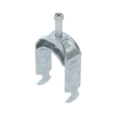 OBO Bettermann Bügelschelle BS-H1-M-46 FT | 40-46 mm Spannbereich | Stahl feuerverzinkt | für C-Profil | halogenfrei