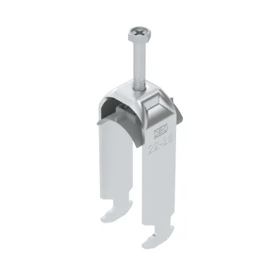 OBO BETTERMANN Bügelschelle BS-H2-K-28 ALU 1186423 | 2-fach 22-28mm | Alu/Kunststoff | für C-Profilschiene | halogenfrei
