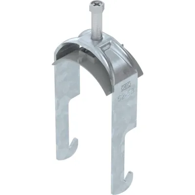 OBO Bettermann Bügelschelle BS-W1-K-58 FT | 52-58mm | Stahl verzinkt | Kunststoffwanne PP | halogenfrei