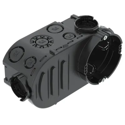 OBO Bettermann Elektronikdose Unterputz UE 66 2003726 | oval 148x76x66 mm | IP30 | Kunststoff | 22 Einführungen