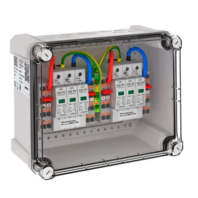 OBO Bettermann Generatoranschlusskasten PVG-C1000K 220 | PV-Stringbox Typ 2 | 2x2 Strings | 1000V DC | IP67 | 41A