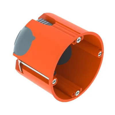 OBO Bettermann Hohlwanddose HG 61-L 2003808 | luftdicht IP30 | Ø 68x61mm | Kunststoff | 10 Einführungen | orange/grau