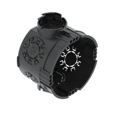 OBO Bettermann Unterputz-Gerätedose UG 46 2003700 | Ø60x46mm | Kunststoff | 7 Einführungen | IP30 | tiefschwarz