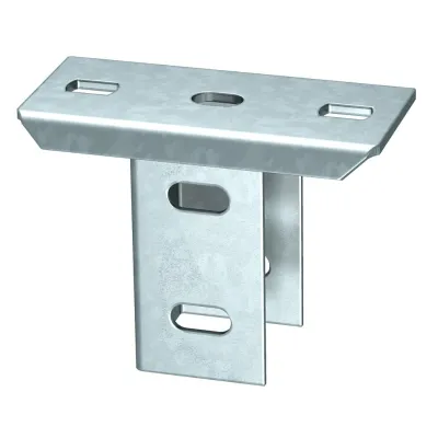 OBO Bettermann Kopfplatte KUS 5 NOK FT 6348939 | für US 5-Stiel | 90° gedreht | Stahl verzinkt | 140x75x104 mm