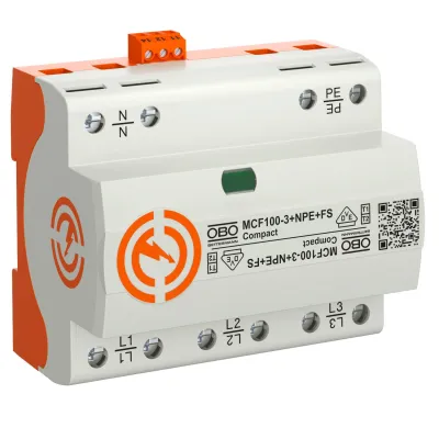 OBO BETTERMANN Kombi-Ableiter MCF100-3+NPE+FS | Typ 1+2 Überspannungsschutz | 100kA | 4-polig | 230V