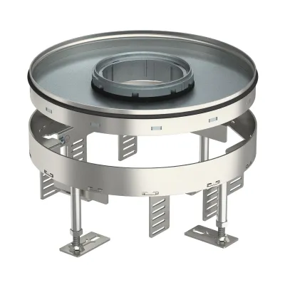 OBO Bettermann Bodentank Kassette RKFR2 7 V25 | rund | 275 mm | Edelstahl | Einbautiefe 110 mm | 10 Geräte