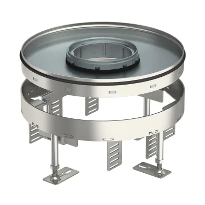OBO Bettermann Bodentank Kassette RKFR2 7 V25 | rund | 275 mm | Edelstahl | Einbautiefe 110 mm | 10 Geräte