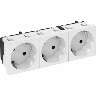OBO Bettermann Steckdose 3-fach STD-D3S RW3 6120123 | 16A 250V | Schutzkontakt 33° | erhöhter Berührungsschutz