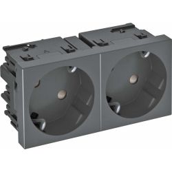 OBO Steckdose SCHUKO 33° 2-f. Connect 45 250V 10/16A RAL7021