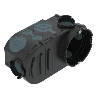 OBO Bettermann Elektronikdose UE 66-L 2003727 | oval | IP30 | luftdicht | 24 Einführungen | tiefschwarz