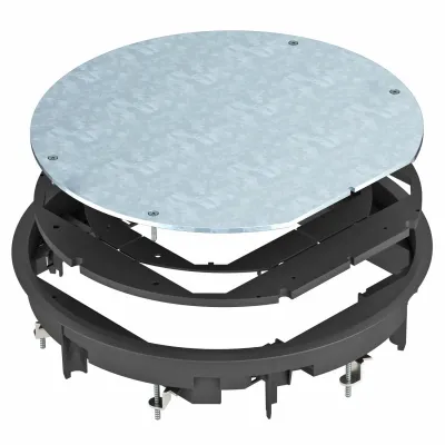 OBO Bettermann Zugdoseneinsatz ZESR9-2 U12T9011 7406806 | rund | Teppichschutzrahmen | 304 mm | Kunststoff | schwarz