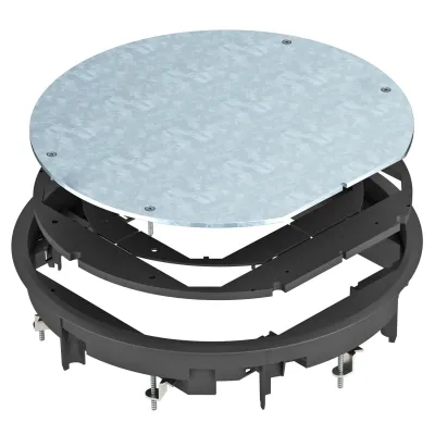 OBO Bettermann Zugdoseneinsatz ZESR9-2 U12T9011 7406806 | rund | Teppichschutzrahmen | 304 mm | Kunststoff | schwarz