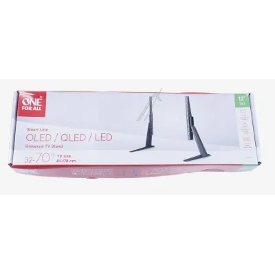 One For All TV-Tischständer WM2870 | Universal Standfuß 32–70 Zoll (81–178 cm) | Neigbar 12° | VESA 800x400 | Schwarz