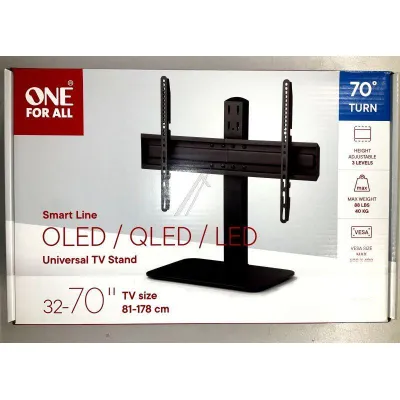 One For All TV-Tischständer WM2670 | Universal Standfuß 32-70 Zoll | schwenkbar 70° | VESA 600x400 | schwarz