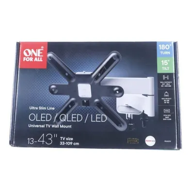One For All TV Wandhalterung WM6254 | Ultraslim 180° schwenkbar & neigbar | 13–43 Zoll | VESA 75x75–200x200 | bis 25 kg