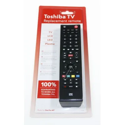 One for All Ersatzfernbedienung URC1919 für Toshiba TV | vorprogrammiert | lernfähig | Universalfernbedienung | schwarz