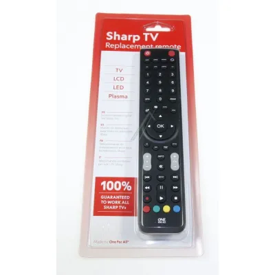 One For All Ersatzfernbedienung URC1921 für Sharp TV | Universal | vorprogrammiert | lernfähig | Schwarz