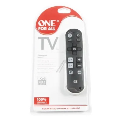 One For All Universalfernbedienung URC6810 Zapper 1 | Lernfähig | Für TV, Set-Top-Box, Audio | Große Tasten | Schwarz