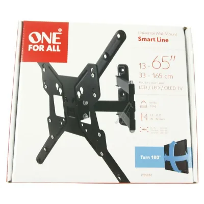 One For All TV Wandhalterung WM2451 | Schwenkbar 180° & neigbar 15° | 13-65 Zoll | VESA 400x400 | bis 30kg | Schwarz