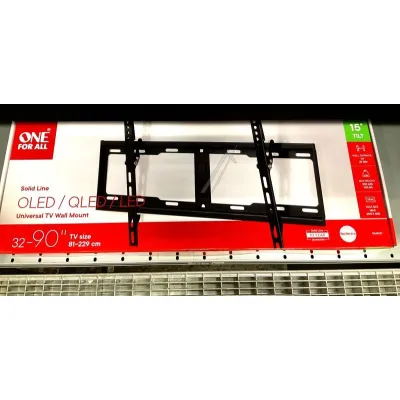 One For All TV Wandhalterung WM4621 Solid Tilt | neigbar 32-90 Zoll | VESA 100x100-600x400 | 100kg Tragkraft | schwarz