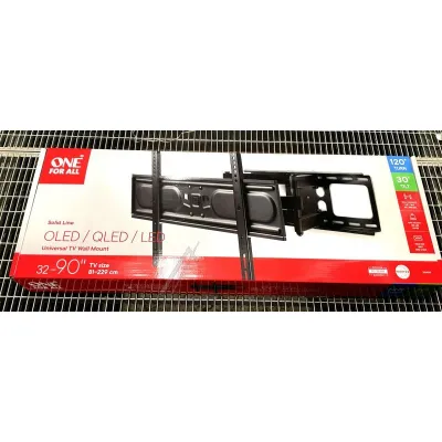 One For All TV Wandhalterung WM4661 | 32-90 Zoll | Schwenkbar Neigbar | VESA 600x400 | max. 60kg | Schwarz