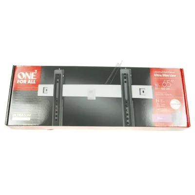 One For All TV Wandhalterung WM6411 | Ultra Slim Flat | 32-65 Zoll | VESA 100x100-400x400 | bis 80kg | Schwarz/Weiß