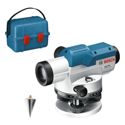 Bosch Professional Optisches Nivelliergerät GOL 26 D | 26-fach | 100 m Reichweite | IP54 | Metall | Blau