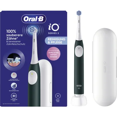 Oral-B Elektrische Zahnbürste iO Series 2 615204 | Magnet-Technologie | 3 Putzmodi | Reiseetui | Forest Green